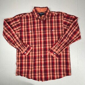 Panhandle Slim Mens‎ XL Plaid Pearl Snap Western Shirt Long Sleeve Cotton Rodeo